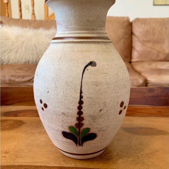 Hand Painted Mexican Pottery Vase Vintage - Picture 2 of 6